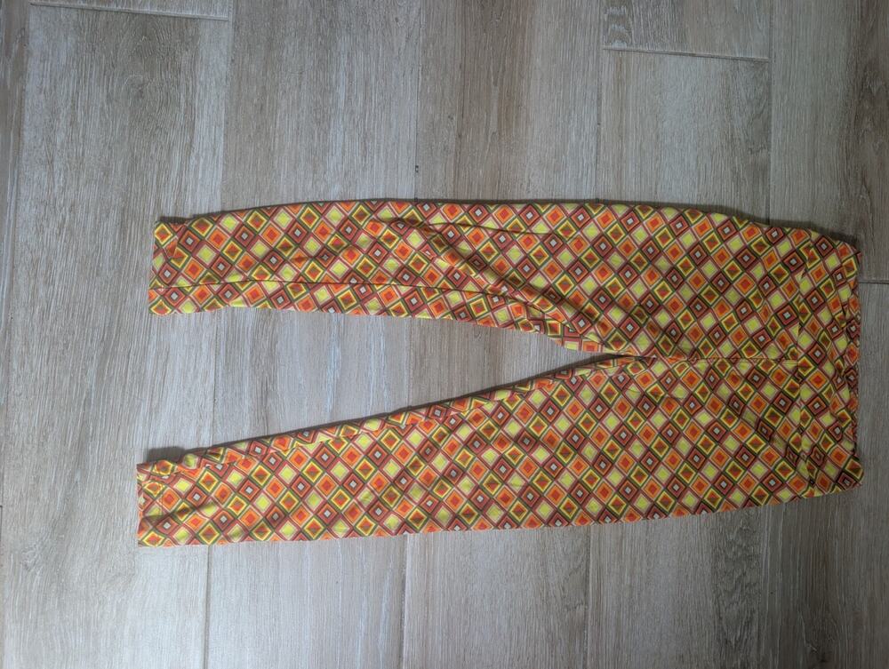 LulaRoe One Size Multicolor Geometric Abstract Leggings Training OS Hippy Retr
